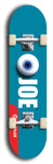 Skateboard deck: Limited edition, North American maple skateboard deck designed by underground artist BellyRash - available widths 7.5 to 8.5 inches in both mellow concave and steep concave shapes. Artwork: EYEBALL JOE logo brand popsicle-shaped deck 