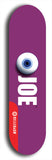 Skateboard deck: Limited edition, North American maple skateboard deck designed by underground artist BellyRash - available widths 7.5 to 8.5 inches in both mellow concave and steep concave shapes. Artwork: EYEBALL JOE logo brand popsicle-shaped deck 