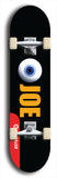 Skateboard deck: Limited edition, North American maple skateboard deck designed by underground artist BellyRash - available widths 7.5 to 8.5 inches in both mellow concave and steep concave shapes. Artwork: EYEBALL JOE logo brand popsicle-shaped deck 