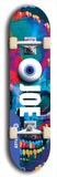 Skateboard deck: Limited edition, North American maple skateboard deck designed by underground artist BellyRash - available widths 7.5 to 8.5 inches in both mellow concave and steep concave shapes. Artwork: EYEBALL JOE logo brand popsicle-shaped deck 