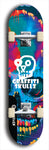 Skateboard deck: Limited edition, North American maple skateboard deck designed by underground artist BellyRash - available widths 7.5 to 8.5 inches in both mellow concave and steep concave shapes. Artwork: GRAFFITI SKULLZ logo brand popsicle-shaped deck with graffiti or street art background