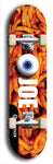 Skateboard deck: Limited edition, North American maple skateboard deck designed by underground artist BellyRash - available widths 7.5 to 8.5 inches in both mellow concave and steep concave shapes. Artwork: EYEBALL JOE logo brand popsicle-shaped deck 