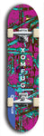 Skateboard deck: Limited edition, North American maple skateboard deck designed by underground artist BellyRash - available widths 7.5 to 8.5 inches in both mellow concave and steep concave shapes. Artwork: XOMFUG logo brand popsicle-shaped deck