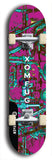 Skateboard deck: Limited edition, North American maple skateboard deck designed by underground artist BellyRash - available widths 7.5 to 8.5 inches in both mellow concave and steep concave shapes. Artwork: XOMFUG logo brand popsicle-shaped deck