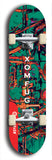 Skateboard deck: Limited edition, North American maple skateboard deck designed by underground artist BellyRash - available widths 7.5 to 8.5 inches in both mellow concave and steep concave shapes. Artwork: XOMFUG logo brand popsicle-shaped deck