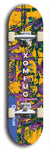 Skateboard deck: Limited edition, North American maple skateboard deck designed by underground artist BellyRash - available widths 7.5 to 8.5 inches in both mellow concave and steep concave shapes. Artwork: XOMFUG logo brand popsicle-shaped deck