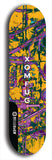 Skateboard deck: Limited edition, North American maple skateboard deck designed by underground artist BellyRash - available widths 7.5 to 8.5 inches in both mellow concave and steep concave shapes. Artwork: XOMFUG logo brand popsicle-shaped deck