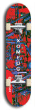 Skateboard deck: Limited edition, North American maple skateboard deck designed by underground artist BellyRash - available widths 7.5 to 8.5 inches in both mellow concave and steep concave shapes. Artwork: XOMFUG logo brand popsicle-shaped deck