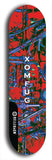 Skateboard deck: Limited edition, North American maple skateboard deck designed by underground artist BellyRash - available widths 7.5 to 8.5 inches in both mellow concave and steep concave shapes. Artwork: XOMFUG logo brand popsicle-shaped deck