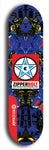 Skateboard deck: Limited edition, North American maple skateboard deck designed by underground artist BellyRash - available widths 7.5 to 8.5 inches in both mellow concave and steep concave shapes. Artwork: ZIPPERBOLT logo brand popsicle-shaped deck