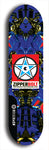 Skateboard deck: Limited edition, North American maple skateboard deck designed by underground artist BellyRash - available widths 7.5 to 8.5 inches in both mellow concave and steep concave shapes. Artwork: ZIPPERBOLT logo brand popsicle-shaped deck