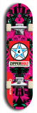 Skateboard deck: Limited edition, North American maple skateboard deck designed by underground artist BellyRash - available widths 7.5 to 8.5 inches in both mellow concave and steep concave shapes. Artwork: ZIPPERBOLT logo brand popsicle-shaped deck