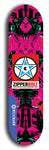 Skateboard deck: Limited edition, North American maple skateboard deck designed by underground artist BellyRash - available widths 7.5 to 8.5 inches in both mellow concave and steep concave shapes. Artwork: ZIPPERBOLT logo brand popsicle-shaped deck