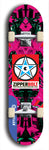 Skateboard deck: Limited edition, North American maple skateboard deck designed by underground artist BellyRash - available widths 7.5 to 8.5 inches in both mellow concave and steep concave shapes. Artwork: ZIPPERBOLT logo brand popsicle-shaped deck