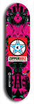 Skateboard deck: Limited edition, North American maple skateboard deck designed by underground artist BellyRash - available widths 7.5 to 8.5 inches in both mellow concave and steep concave shapes. Artwork: ZIPPERBOLT logo brand popsicle-shaped deck