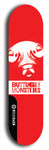 Skateboard deck: Limited edition, North American maple skateboard deck designed by underground artist BellyRash -- available in widths 7.5 to 8.5 inches in both mellow concave and steep concave shapes. Artwork: BUTTUGLY MONSTERS brand popsicle-shaped skateboard deck with monster in background. 