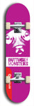 Skateboard deck: Limited edition, North American maple skateboard deck designed by underground artist BellyRash -- available in widths 7.5 to 8.5 inches in both mellow concave and steep concave shapes. Artwork: BUTTUGLY MONSTERS brand popsicle-shaped skateboard deck with monster in background. 