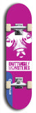 Skateboard deck: Limited edition, North American maple skateboard deck designed by underground artist BellyRash -- available in widths 7.5 to 8.5 inches in both mellow concave and steep concave shapes. Artwork: BUTTUGLY MONSTERS brand popsicle-shaped skateboard deck with monster in background. 