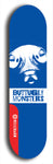 Skateboard deck: Limited edition, North American maple skateboard deck designed by underground artist BellyRash -- available in widths 7.5 to 8.5 inches in both mellow concave and steep concave shapes. Artwork: BUTTUGLY MONSTERS brand popsicle-shaped skateboard deck with monster in background. 