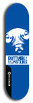 Skateboard deck: Limited edition, North American maple skateboard deck designed by underground artist BellyRash -- available in widths 7.5 to 8.5 inches in both mellow concave and steep concave shapes. Artwork: BUTTUGLY MONSTERS brand popsicle-shaped skateboard deck with monster in background. 