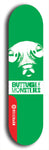 Skateboard deck: Limited edition, North American maple skateboard deck designed by underground artist BellyRash -- available in widths 7.5 to 8.5 inches in both mellow concave and steep concave shapes. Artwork: BUTTUGLY MONSTERS brand popsicle-shaped skateboard deck with monster in background. 