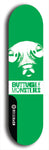 Skateboard deck: Limited edition, North American maple skateboard deck designed by underground artist BellyRash -- available in widths 7.5 to 8.5 inches in both mellow concave and steep concave shapes. Artwork: BUTTUGLY MONSTERS brand popsicle-shaped skateboard deck with monster in background. 