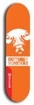 Skateboard deck: Limited edition, North American maple skateboard deck designed by underground artist BellyRash -- available in widths 7.5 to 8.5 inches in both mellow concave and steep concave shapes. Artwork: BUTTUGLY MONSTERS brand popsicle-shaped skateboard deck with monster in background. 