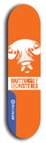 Skateboard deck: Limited edition, North American maple skateboard deck designed by underground artist BellyRash -- available in widths 7.5 to 8.5 inches in both mellow concave and steep concave shapes. Artwork: BUTTUGLY MONSTERS brand popsicle-shaped skateboard deck with monster in background. 