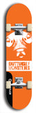 Skateboard deck: Limited edition, North American maple skateboard deck designed by underground artist BellyRash -- available in widths 7.5 to 8.5 inches in both mellow concave and steep concave shapes. Artwork: BUTTUGLY MONSTERS brand popsicle-shaped skateboard deck with monster in background. 