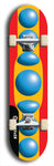 Skateboard deck: Limited edition, North American maple skateboard deck designed by underground artist BellyRash - available widths 7.5 to 8.5 inches in both mellow concave and steep concave shapes. Artwork: TYPE 1 logo brand popsicle-shaped deck