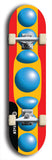 Skateboard deck: Limited edition, North American maple skateboard deck designed by underground artist BellyRash - available widths 7.5 to 8.5 inches in both mellow concave and steep concave shapes. Artwork: TYPE 1 logo brand popsicle-shaped deck