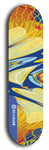 Skateboard deck: Limited edition, North American maple skateboard deck designed by underground artist BellyRash - available widths 7.5 to 8.5 inches in both mellow concave and steep concave shapes. Artwork: ABEX LIQUID brand popsicle-shaped with a multi-colored swirling patterned background