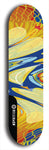 Skateboard deck: Limited edition, North American maple skateboard deck designed by underground artist BellyRash - available widths 7.5 to 8.5 inches in both mellow concave and steep concave shapes. Artwork: ABEX LIQUID brand popsicle-shaped with a multi-colored swirling patterned background