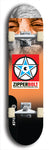 Skateboard deck: Limited edition, North American maple skateboard deck designed by underground artist BellyRash - available widths 7.5 to 8.5 inches in both mellow concave and steep concave shapes. Artwork: ZIPPERBOLT logo brand popsicle-shaped deck