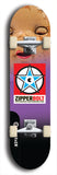 Skateboard deck: Limited edition, North American maple skateboard deck designed by underground artist BellyRash - available widths 7.5 to 8.5 inches in both mellow concave and steep concave shapes. Artwork: ZIPPERBOLT logo brand popsicle-shaped deck