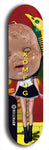 Skateboard deck: Limited edition, North American maple skateboard deck designed by underground artist BellyRash - available widths 7.5 to 8.5 inches in both mellow concave and steep concave shapes. Artwork: XOMFUG logo brand popsicle-shaped deck