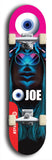 Skateboard deck: Limited edition, North American maple skateboard deck designed by underground artist BellyRash - available widths 7.5 to 8.5 inches in both mellow concave and steep concave shapes. Artwork: EYEBALL JOE logo brand popsicle-shaped deck 