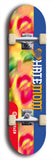 Skateboard deck: Limited edition, North American maple skateboard deck designed by underground artist BellyRash - available widths 7.5 to 8.5 inches in both mellow concave and steep concave shapes. Artwork: HATEMOM logo brand popsicle-shaped deck