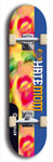 Skateboard deck: Limited edition, North American maple skateboard deck designed by underground artist BellyRash - available widths 7.5 to 8.5 inches in both mellow concave and steep concave shapes. Artwork: HATEMOM logo brand popsicle-shaped deck with varied backgrounds