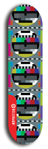 Skateboard deck: Limited edition, North American maple skateboard deck designed by underground artist BellyRash - available widths 7.5 to 8.5 inches in both mellow concave and steep concave shapes. Artwork: TYPE 1 logo brand popsicle-shaped deck