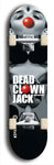 Skateboard deck: Limited edition, North American maple skateboard deck designed by underground artist BellyRash - available widths 7.5 to 8.5 inches in both mellow concave and steep concave shapes. Artwork: DEAD CLOWN JACK logo brand popsicle-shaped deck 