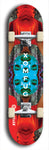 Skateboard deck: Limited edition, North American maple skateboard deck designed by underground artist BellyRash - available widths 7.5 to 8.5 inches in both mellow concave and steep concave shapes. Artwork: XOMFUG logo brand popsicle-shaped deck