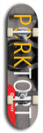 Limited edition, North American maple skateboard deck designed by underground artist BellyRash - available widths 7.5 to 8.5 inches in both mellow concave and steep concave shapes. Artwork: MEATBOOGER brand popsicle-shaped with large word logo on a multi-colored patterned background