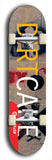 Limited edition, North American maple skateboard deck designed by underground artist BellyRash - available widths 7.5 to 8.5 inches in both mellow concave and steep concave shapes. Artwork: MEATBOOGER brand popsicle-shaped with large word logo on a multi-colored patterned background