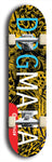 Limited edition, North American maple skateboard deck designed by underground artist BellyRash - available widths 7.5 to 8.5 inches in both mellow concave and steep concave shapes. Artwork: MEATBOOGER brand popsicle-shaped with large word logo on a multi-colored patterned background