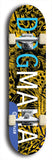 Limited edition, North American maple skateboard deck designed by underground artist BellyRash - available widths 7.5 to 8.5 inches in both mellow concave and steep concave shapes. Artwork: MEATBOOGER brand popsicle-shaped with large word logo on a multi-colored patterned background