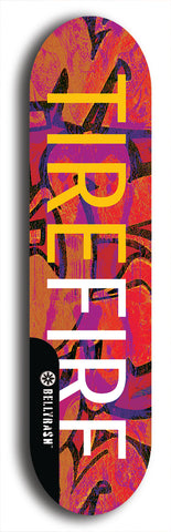 Limited edition, North American maple skateboard deck designed by underground artist BellyRash - available widths 7.5 to 8.5 inches in both mellow concave and steep concave shapes. Artwork: MEATBOOGER brand popsicle-shaped with large word logo on a multi-colored patterned background