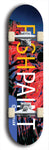 Limited edition, North American maple skateboard deck designed by underground artist BellyRash - available widths 7.5 to 8.5 inches in both mellow concave and steep concave shapes. Artwork: MEATBOOGER brand popsicle-shaped with large word logo on a multi-colored patterned background