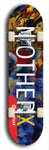 Limited edition, North American maple skateboard deck designed by underground artist BellyRash - available widths 7.5 to 8.5 inches in both mellow concave and steep concave shapes. Artwork: MEATBOOGER brand popsicle-shaped with large word logo on a multi-colored patterned background