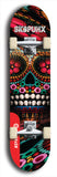 Skateboard deck: Limited edition, North American maple skateboard deck designed by underground artist BellyRash - available widths 7.5 to 8.5 inches in both mellow concave and steep concave shapes. Artwork: SK8PUNX logo brand popsicle-shaped deck